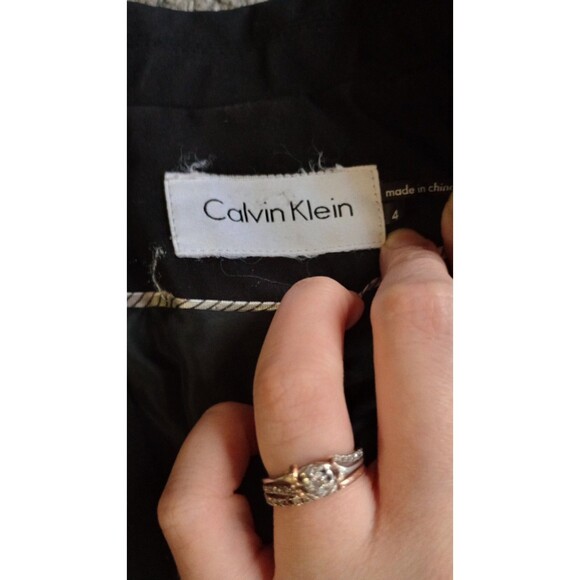Calvin Klein Womens Black Blazer Jacket Size 4 Two-Button Business Attire - Picture 2 of 6